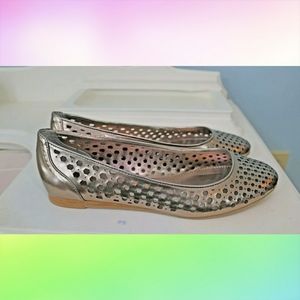CALVIN KLEIN Rose Gold Perforated FLATS sz 8.5